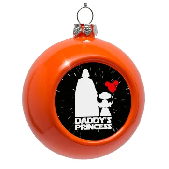 Daddy's princess, Orange Christmas tree ornament bauble 8cm