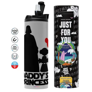 Daddy's princess, Tumbler stainless steel GREY 600ml