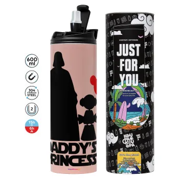Daddy's princess, Tumbler stainless steel PINK 600ml