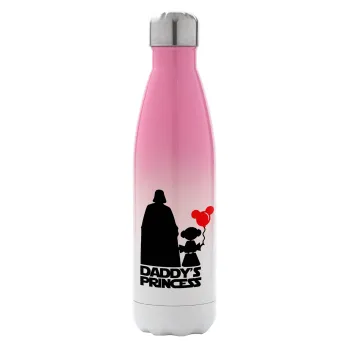 Daddy's princess, Metal mug thermos Pink/White (Stainless steel), double wall, 500ml
