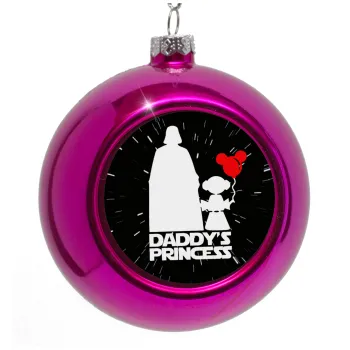 Daddy's princess, Purple Christmas tree ornament bauble 8cm