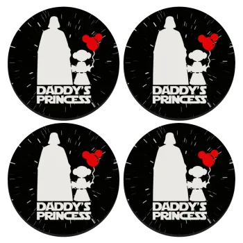 Daddy's princess, ΣΕΤ 4 Σουβέρ ξύλινα στρογγυλά (9cm)