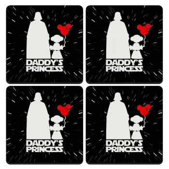 Daddy's princess, ΣΕΤ 4 Σουβέρ ξύλινα τετράγωνα (9cm)