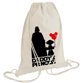 Daddy's princess, Τσάντα πλάτης πουγκί GYMBAG natural (28x40cm)