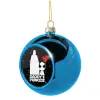 Blue Christmas tree ball ornament 8cm
