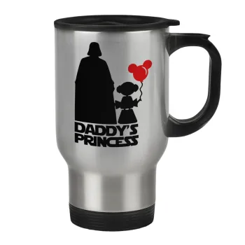 Daddy's princess, Κούπα ταξιδιού ανοξείδωτη με καπάκι, διπλού τοιχώματος (θερμό) 450ml