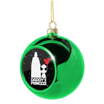 Daddy's princess, Green Christmas tree ornament ball 8cm