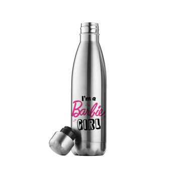 I'm Barbie girl, Μεταλλικό παγούρι θερμός Inox (Stainless steel), διπλού τοιχώματος, 500ml