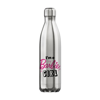 I'm Barbie girl, Μεταλλικό παγούρι θερμός Inox (Stainless steel), διπλού τοιχώματος, 750ml