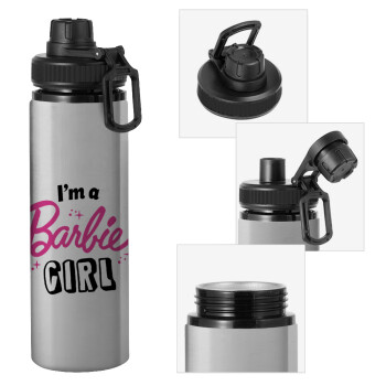 I'm Barbie girl, Μεταλλικό παγούρι νερού με καπάκι ασφαλείας, αλουμινίου 850ml