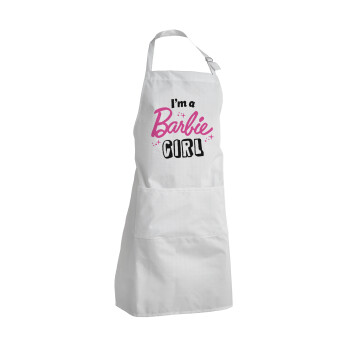 I'm Barbie girl, Adult Chef Apron (with sliders and 2 pockets)