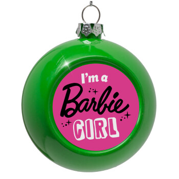 I'm Barbie girl, Στολίδι Χριστουγεννιάτικη μπάλα δένδρου Πράσινο 8cm