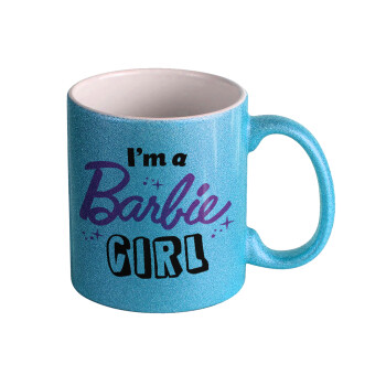 I'm Barbie girl, Κούπα Σιέλ Glitter που γυαλίζει, κεραμική, 330ml