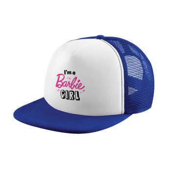 I'm Barbie girl, Καπέλο παιδικό Soft Trucker με Δίχτυ Blue/White 