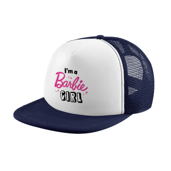 I'm Barbie girl, Καπέλο παιδικό Soft Trucker με Δίχτυ Dark Blue/White 