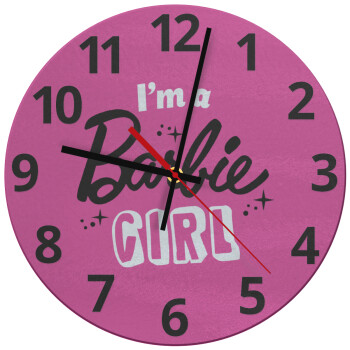 I'm Barbie girl, Ρολόι τοίχου γυάλινο (30cm)