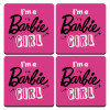 I'm Barbie girl, ΣΕΤ 4 Σουβέρ ξύλινα τετράγωνα