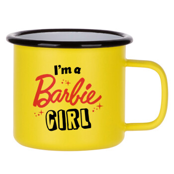 I'm Barbie girl, Κούπα Μεταλλική εμαγιέ ΜΑΤ Κίτρινη 360ml