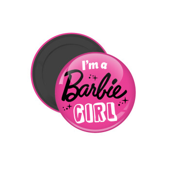 I'm Barbie girl, Μαγνητάκι ψυγείου στρογγυλό διάστασης 5cm
