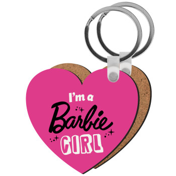I'm Barbie girl, Μπρελόκ Ξύλινο καρδιά MDF