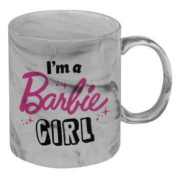 I'm Barbie girl, Κούπα κεραμική, marble style (μάρμαρο), 330ml