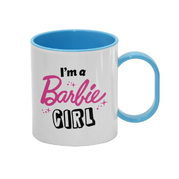 I'm Barbie girl, Κούπα (πλαστική) (BPA-FREE) Polymer Μπλε για παιδιά, 330ml