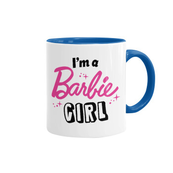 I'm Barbie girl, Κούπα χρωματιστή μπλε, κεραμική, 330ml