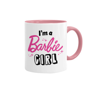I'm Barbie girl, Κούπα χρωματιστή ροζ, κεραμική, 330ml