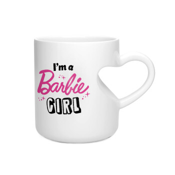 I'm Barbie girl, Κούπα καρδιά λευκή, κεραμική, 330ml