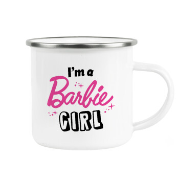 I'm Barbie girl, Κούπα Μεταλλική εμαγιέ λευκη 360ml