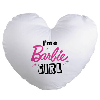 I'm Barbie girl, Μαξιλάρι καναπέ καρδιά 40x40cm περιέχεται το  γέμισμα