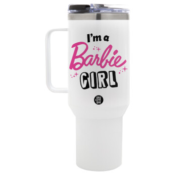 I'm Barbie girl, Mega Stainless steel Tumbler with lid, double wall 1,2L