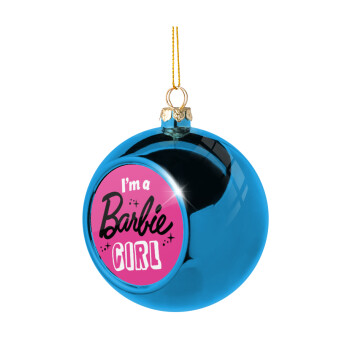 I'm Barbie girl, Χριστουγεννιάτικη μπάλα δένδρου Μπλε 8cm