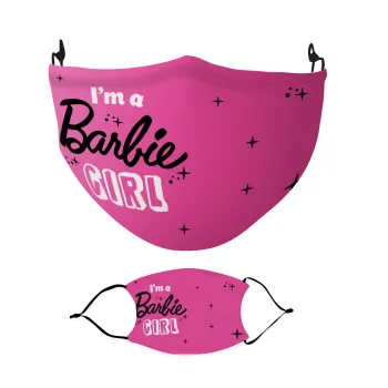 I'm Barbie girl, Μάσκα υφασμάτινη Ενηλίκων πολλαπλών στρώσεων με υποδοχή φίλτρου