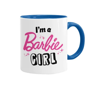 I'm Barbie girl, Κούπα χρωματιστή μπλε, κεραμική, 330ml