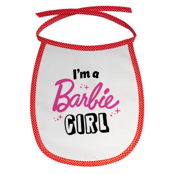 I'm Barbie girl, Σαλιάρα μωρού αλέκιαστη με κορδόνι Κόκκινη