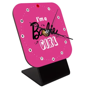 I'm Barbie girl, Επιτραπέζιο ρολόι ξύλινο με δείκτες (10cm)