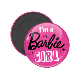 I'm Barbie girl, Μαγνητάκι ψυγείου στρογγυλό διάστασης 5cm