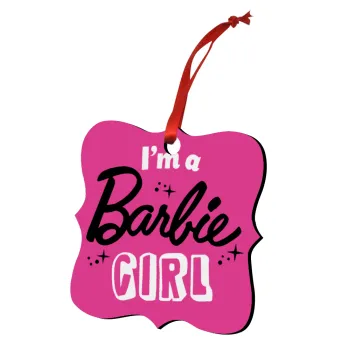 I'm Barbie girl, Στολίδι Χριστουγεννιάτικο στολίδι polygon ξύλινο 7.5cm