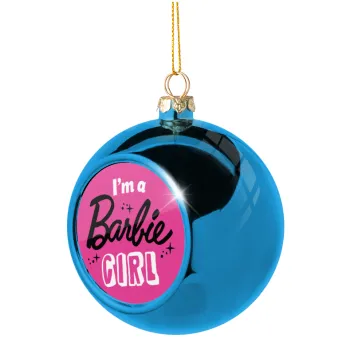 I'm Barbie girl, Blue Christmas tree ball ornament 8cm