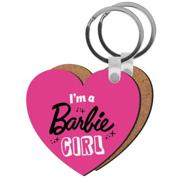 I'm Barbie girl, Μπρελόκ Ξύλινο καρδιά MDF