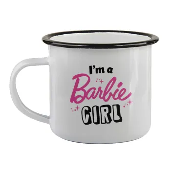 I'm Barbie girl, Κούπα εμαγιέ με μαύρο χείλος 360ml