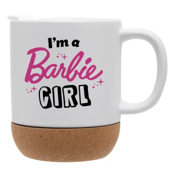 I'm Barbie girl, Κούπα, κεραμική με βάση φελού και καπάκι (ΜΑΤ), 330ml