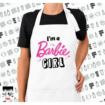 I'm Barbie girl, Ποδιά μακριά Σεφ ολόσωμη με τσέπες white (ΕΝΗΛΙΚΩΝ)