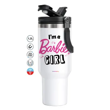 I'm Barbie girl, Mega Tumbler με καπάκι, διπλού τοιχώματος (θερμό) 1,2L