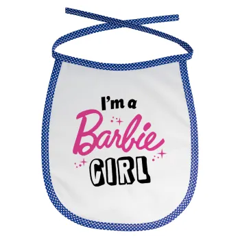 I'm Barbie girl, Σαλιάρα μωρού αλέκιαστη με κορδόνι Μπλε