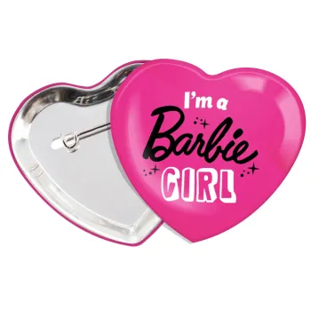 I'm Barbie girl, Κονκάρδα παραμάνα καρδιά (57x52mm)