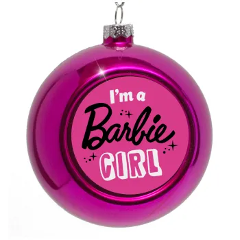 I'm Barbie girl, Purple Christmas tree ornament bauble 8cm