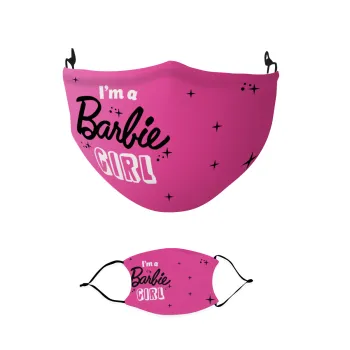 I'm Barbie girl, Μάσκα υφασμάτινη παιδική πολλαπλών στρώσεων με υποδοχή φίλτρου