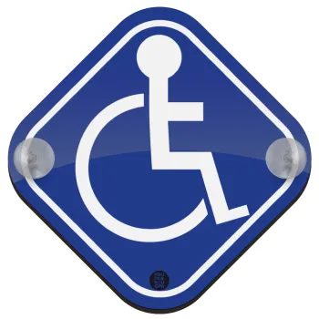 Disabled, Σήμανση αυτοκινήτου Baby On Board ξύλινο με βεντουζάκια (16x16cm)